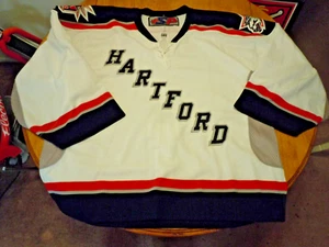 HARTFORD WOLF PACK JERSEY GOALIE 58 G WHITE RANGER LADY LIBERTY VTG RARE - Picture 1 of 9