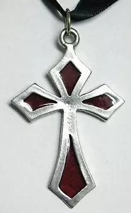 Windows of Light cross pendant - Large Diamond (red resin) - Picture 1 of 2