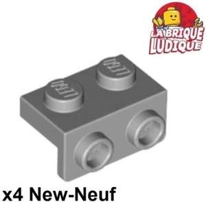 Lego 4x Bracket 1x2 - 1x2 support 90° gris/light bluish gray 99781 NEUF - Imagen 1 de 1