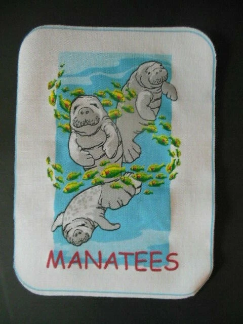 6 fabric pieces - MANATEES,   6.5"x8.5" - Image 1 of 1