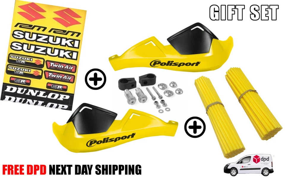 Conjunto de presente protetores de mão amarelos para motocicleta Suzuki RS 175 80-82 - Imagem 1 de 1