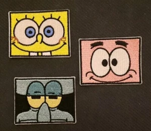 Set Of 3 SpongeBob SquarePants, Patrick Star Squidward Embroidered Patches M102 - Picture 1 of 7
