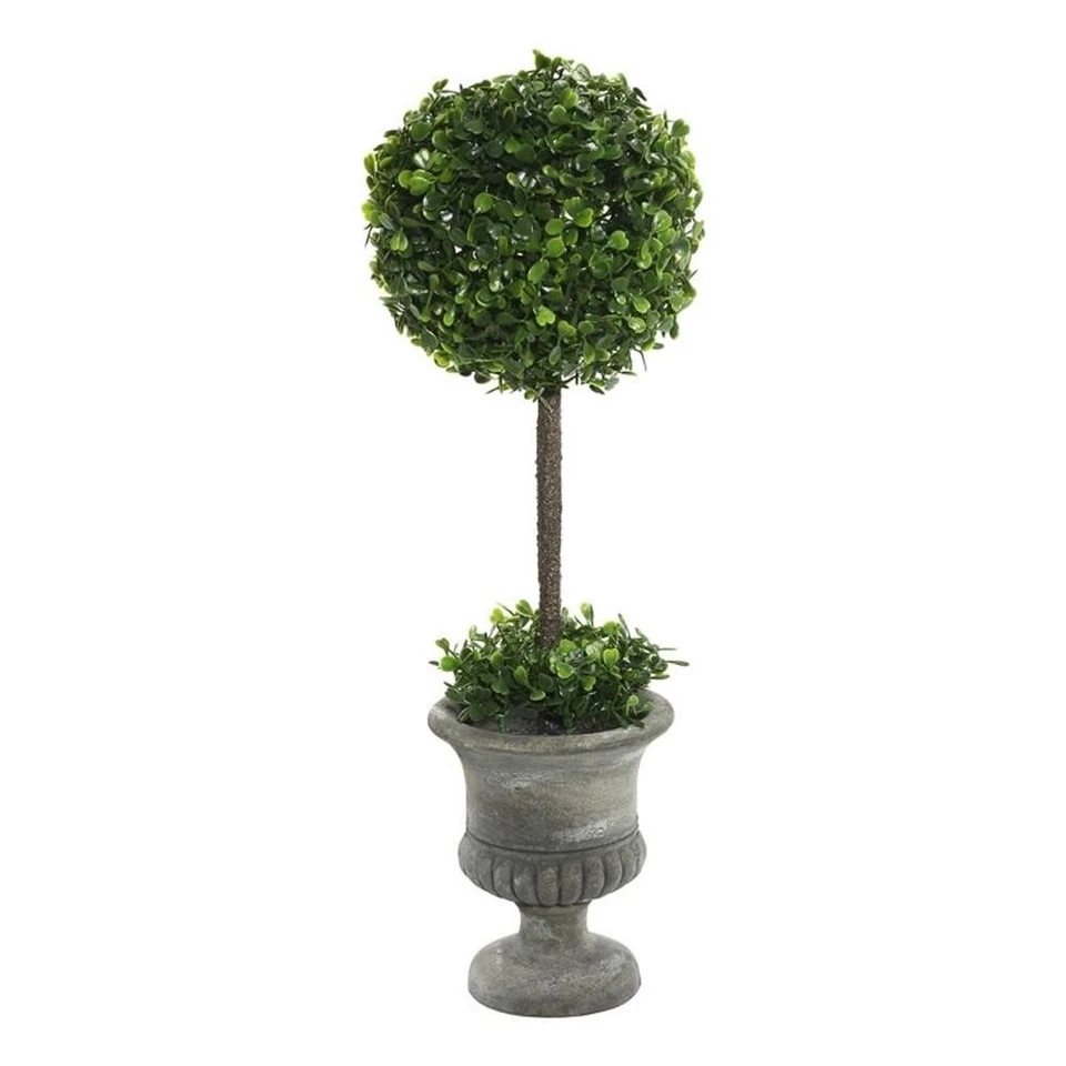Topiario de boj artificial plástico contemporáneo Vickerman 21" en verde Foto 1 de 1