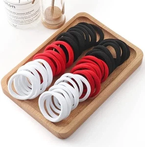 Seamless Thick Cotton Hair Rubber Bands, Durable Elastic Ties, Ponytail Holders - Picture 1 of 7