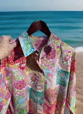 Key West цветной пуговицах рубашка w химчистки ярлык Гонконг женщины размер маленький - Изображение 1 из 4