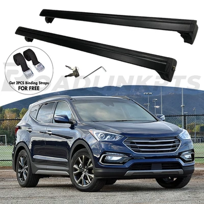 2PCS Crossbar Fit for Hyundai Santa Fe Sport 2013-2018 Roof Carrier Bar Lockable - Image 1 of 4