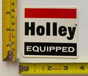 Holley Equipped Logo Vintage Sticker 1960s 1970s Original Red Black Classic - Picture 1 of 2