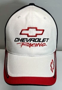 Chevrolet Racing Hat Cap Strap Back White Black Red NASCAR Auto Racing CFS - Picture 1 of 10