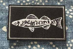SPORT FISHING WALLEYE 2x3 Embroidered Morale Patch Hook Backing Brand New - Picture 1 of 4