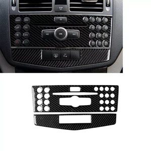 Carbon Fiber Console CD Panel Trim For Mercedes-Benz C Class W204 2007-2010 - Picture 1 of 9