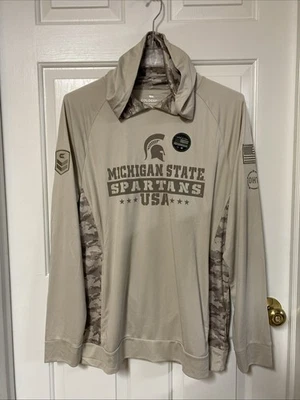 Michigan State Spartans Salute To Service Light Hoodie Sweatshirt Camo Men’s XL - Image 1 of 4