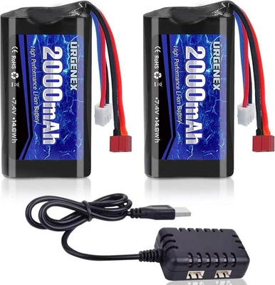 Li-Ion Akku 7,4V 2000mAh Deans T Plug RC Auto Boote - Bild 1 von 4