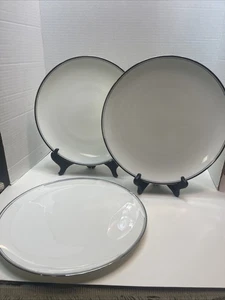 Mikasa Wellesley White Bone China With Platinum Trim 10.5" Dinner Plates Set 3 - Bild 1 von 13