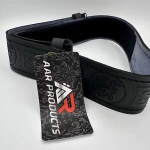 Leather Kilt Belt Rampant Lion Scottish Highland Black Embossed Without Buckle - Picture 1 of 13