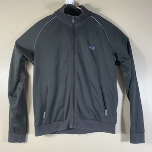 Hugo Boss Track Jacket Men Large Black Full Zip Designer - Picture 1 of 13