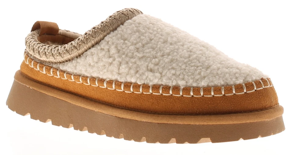 Apache Womens Mule Slippers Faux Fur Lining Snuggle beige UK Size