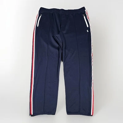 Calça Polo Ralph Lauren Team USA Olympic Track Masculina 3XL Azul Marinho Vermelho Listra Branca - Imagem 1 de 4