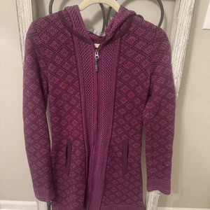 Chaqueta Athleta Spooner Summit Mezcla de Lana Con Capucha Cremallera Fair Isle Talla S - Imagen 1 de 12