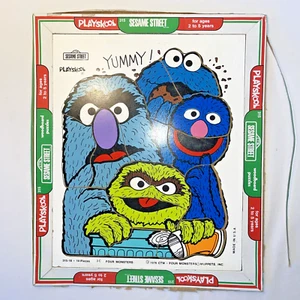 Vintage Playskool Sesame Street Four Monsters 14 Piece Wood Puzzle 315-18 - Picture 1 of 7