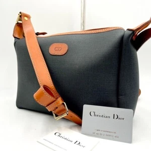 Borsa a tracolla Christian Dior logo pelle marrone navy scuro vintage tracolla 20505M - Foto 1 di 10