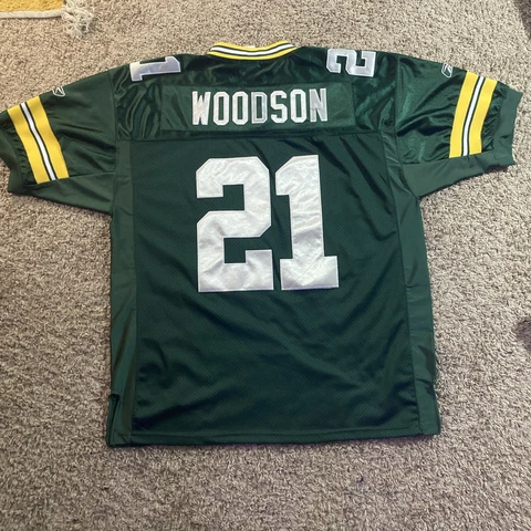 Charles Woodson Green Bay Packers Reebok On Field Sewn Jersey Size 56 Authentic Cover