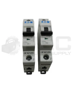 LOT OF 2 NEW EATON FAZ-C3/1 CIRCUIT BREAKER 277VAC 48VDC 3A - Picture 1 of 6
