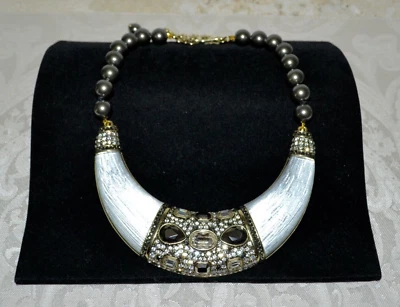 NUEVO EN CAJA $250 Heidi Daus Dilo Con Estilo Cristal Acento Lucita Collar CLARO Foto 1 de 4