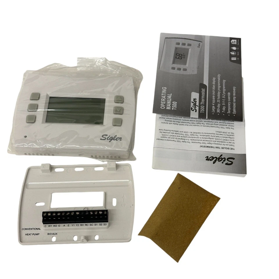 Sigler T500 Programmable Thermostat Performance PRO 2H 2C 70331 New - Image 1 of 4
