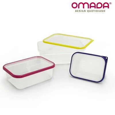 Set 3 Vaschette Trasparenti Frigo per Alimenti, Omada Design, Linea Sanaliving