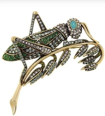 Cute Heidi Daus "Jiminy Pretty" Crystal Cricket Pin - Perfectly Pretty! Quality! - Image 1 of 4