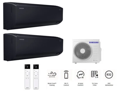 SAMSUNG WindFree Avant S2 Black Multi 2,5+3,5kW Klimaanlage R32 Aggregat 4,0kW - Bild 1 von 4