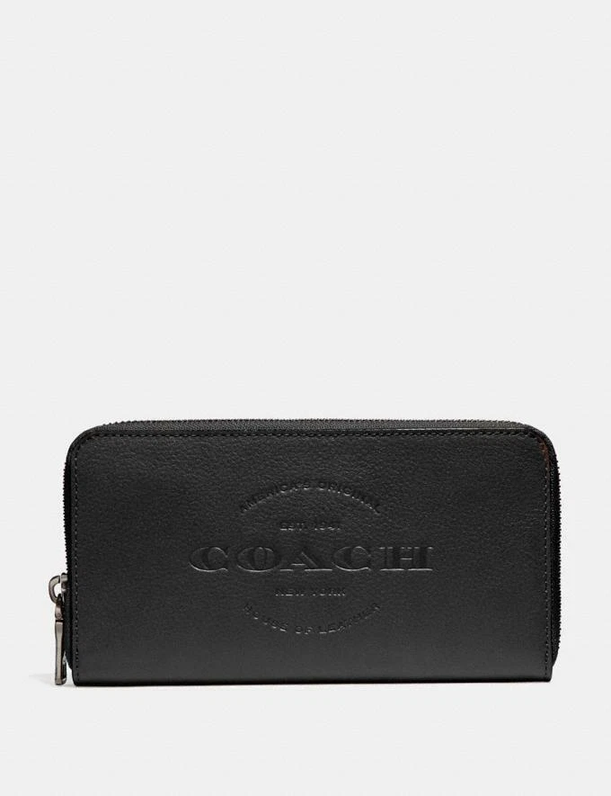 Бумажник-аккордеон ТРЕНЕР - гладкая кожа - черный - F24648 - Изображение 1 из 2