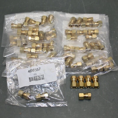 (62) Low Lead Brass Connector 700066-0604, 3/8" Compression Tube x 1/4" NPT Pipe - Image 1 of 4