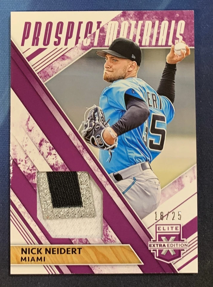 2019 Nick Neidert Panini Elite Extra Edition Prospect Materials 2CLR Patch 18/25 - Image 1 of 1
