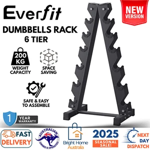 6-Tier Dumbbell Rack Weight Stand 200kg A-Frame Storage Gym Steel Holder Home AU - Picture 1 of 15