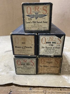 Vintage 1920s 5 QRS Player Piano Rolls - Picture 1 of 2