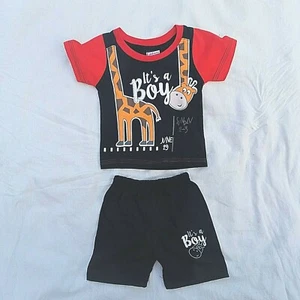 2pcs Kids Baby Boys Handsome Summer Suit Short Sleeve T-shirt And Blue Short New - Picture 1 of 6
