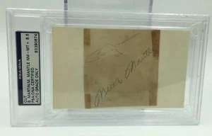 1952 Mickey Mantle Billy Martin Early Career Signed Cut PSA DNA - Picture 1 of 4