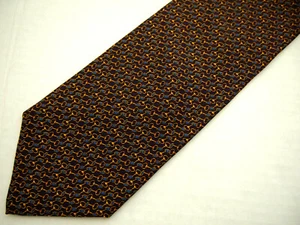 Corbata Brooks Brothers Makers para hombre púrpura dorado azul 100 % seda 57" - Imagen 1 de 4