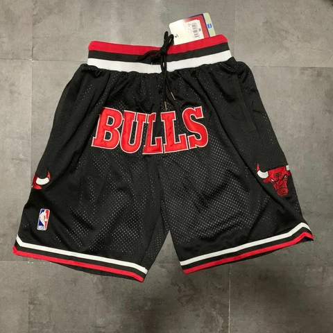 Chicago Style Bulls Basketball Shorts Black Size S-3XL Stitched 4 Pockets Cover