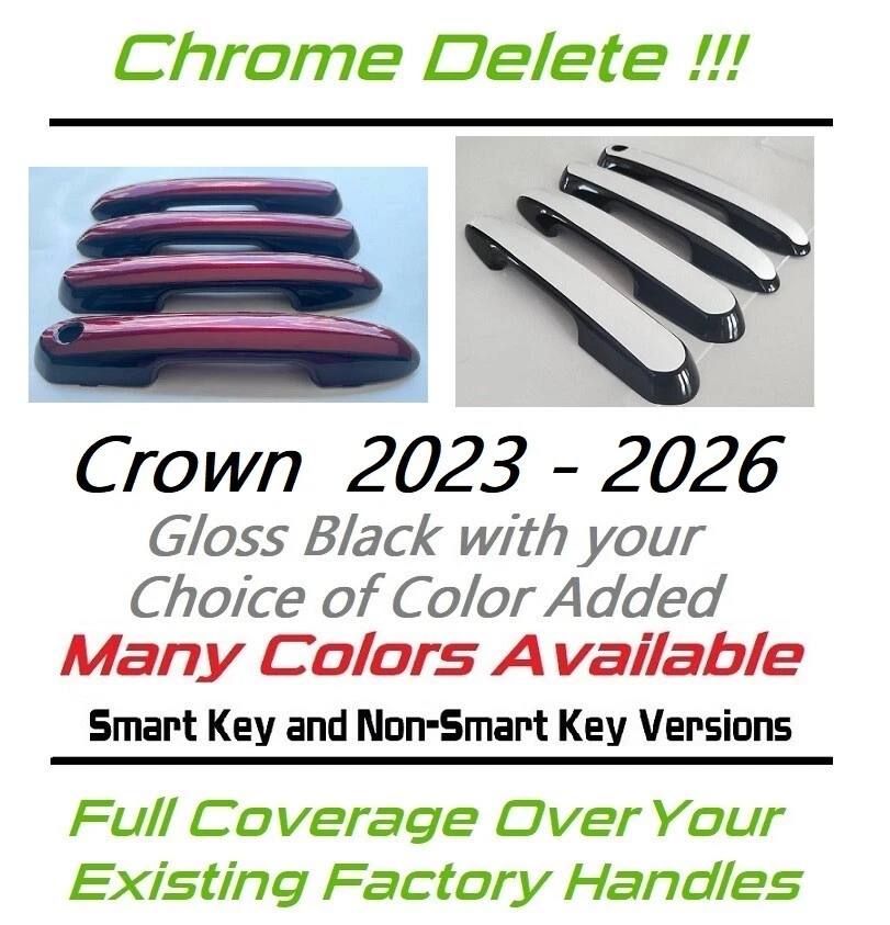 Gloss Black & Color Door Handle Overlays 2023 2024 2025 Toyota Crown U PICK CLR Foto 1 de 4