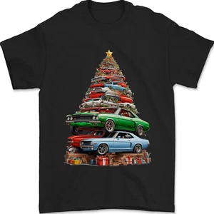 Muscle Car Choinka Boże Narodzenie Klasyczna męska koszulka 100% bawełna - Zdjęcie 1 z 6