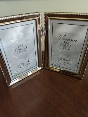 Lawrence Frames Verona Italian Design Silver 3.5"x 5" Double Picture New - Image 1 of 4
