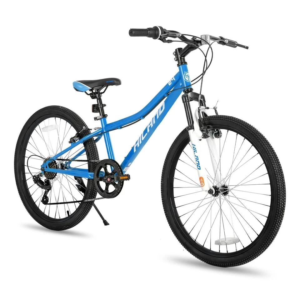 Hiland 24 Inch Mountain Bike for Children With 6-speed Suspension Fork V Brake
