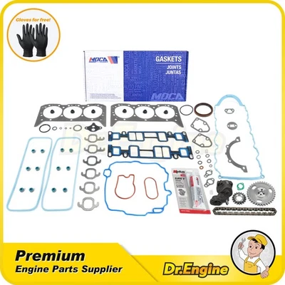 Kit de cadena de distribución de junta inferior de cabeza bomba de aceite para Chevrolet Astro GMC Jimmy 4,3 L Foto 1 de 4