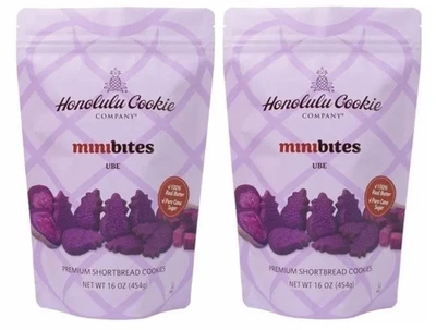 2 Packs of Honolulu Cookie Company Minibites Ube Shortbread Cookies 16 OZ Each - Image 1 of 4