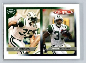 2005 Topps Total #160 B.J. Askew / Jerald Sowell New York Jets Football Card - Picture 1 of 2