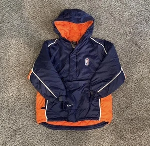 Vintage Nike Jacket Boys Kids Size 6 Navy Orange Team NBA Long Sleeve Full Zip - Picture 1 of 1
