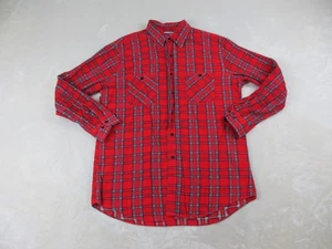 American Edition Shirt Mens Large Red Button Up Flannel Long Sleeve Outdoors* - Picture 1 of 11