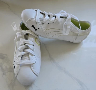 Zapatillas Puma Safari Logo Cuero Blanco Verde Lima Mujer Talla 7 Nuevas WO Etiquetas Foto 1 de 4